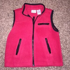 T.K.S Basics Red & black zipup fleece vest